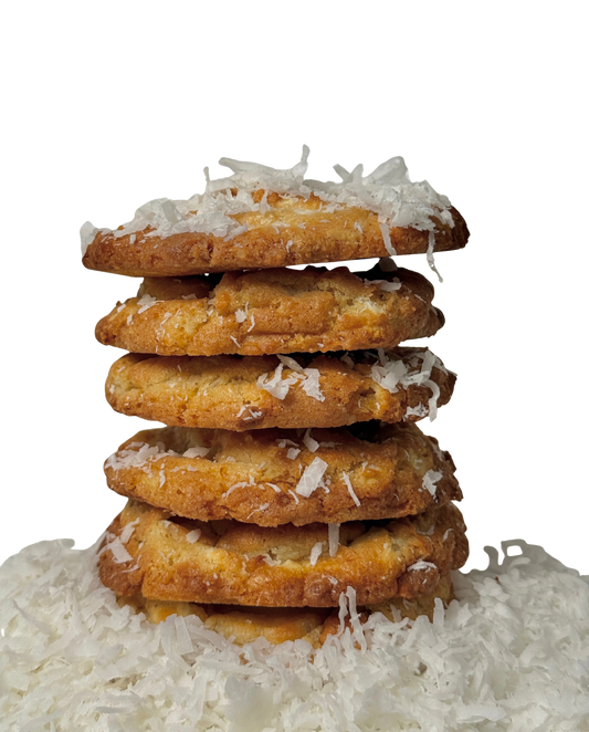 COCONUT FLAT COOKIES: Coconut White Chocolate Crisps