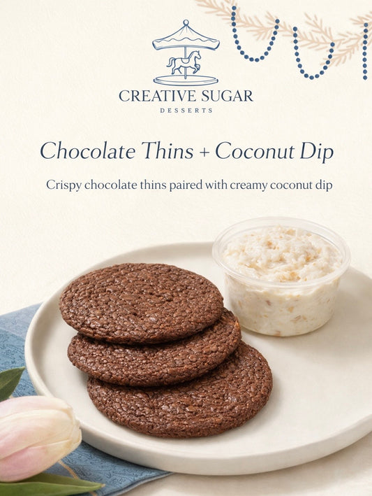 3 CHOCOLATE THINS + COCONUT DIP
